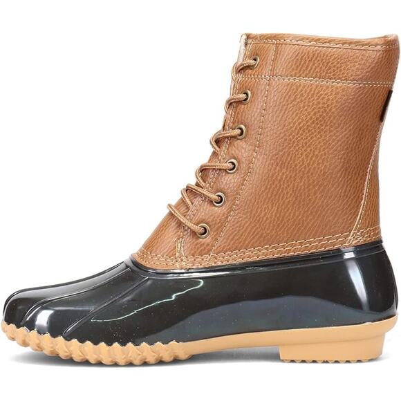 JBU Women's Maplewood Water-Resistant Mid Calf Duck Boots, Chocolate Size 10M - Picture 3 of 7